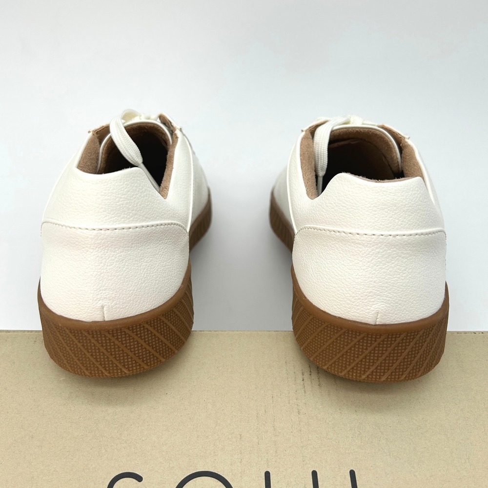 Womens Sneakers SOUL Naturalizer Neela Size 8.5 Wide White Faux Leather NEW - Picture 4 of 7